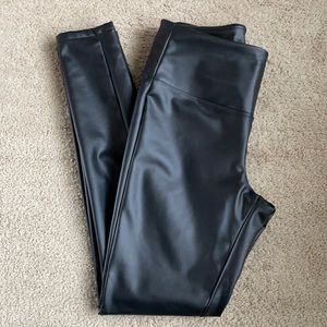 Faux black leather leggings